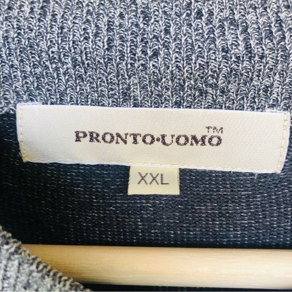 PRONTO UOMO XXL Mens Silk Blend Gray Mock Neck Pullover Sweater Timeless Classic - Picture 5 of 13